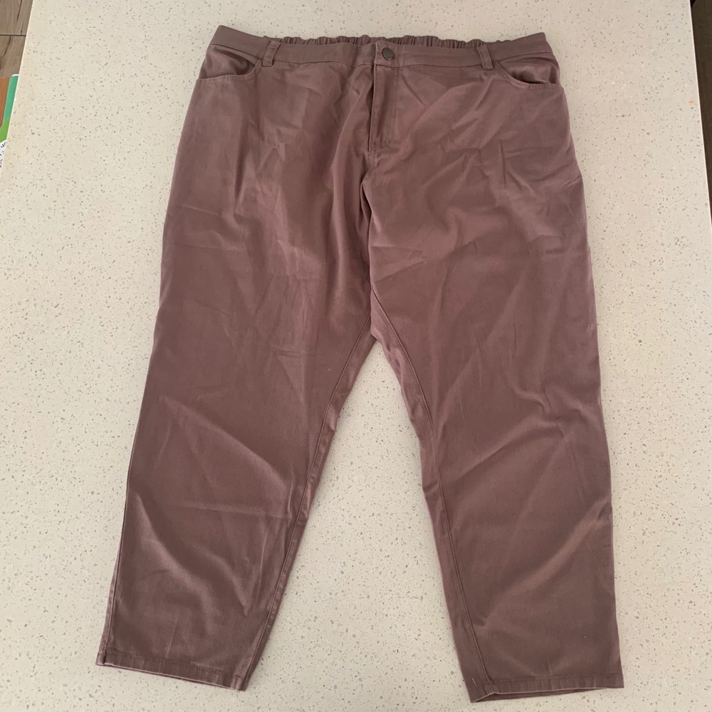Pact Womens XXXL Organic Cotton Stretch Twill‎ Straight Leg Pants Mauve Brown